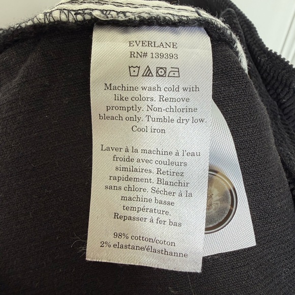 Everlane Sailor Corduroy Pants Womens 16 Black High Rise Wide Leg - Picture 8 of 8